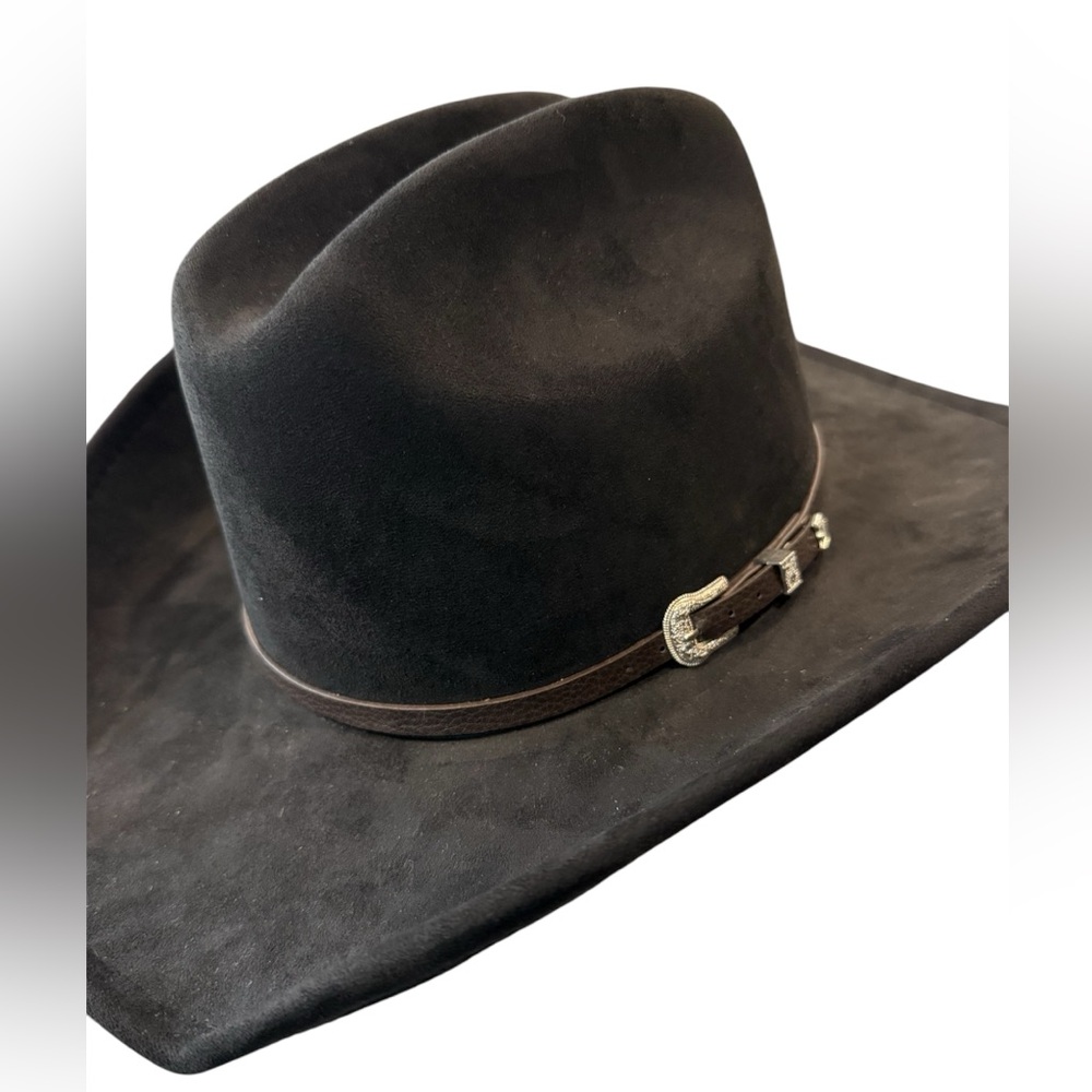 Fluffy Sense Felt Cattleman Western Hat for Cowboys w/ Shapeable Wide Brim